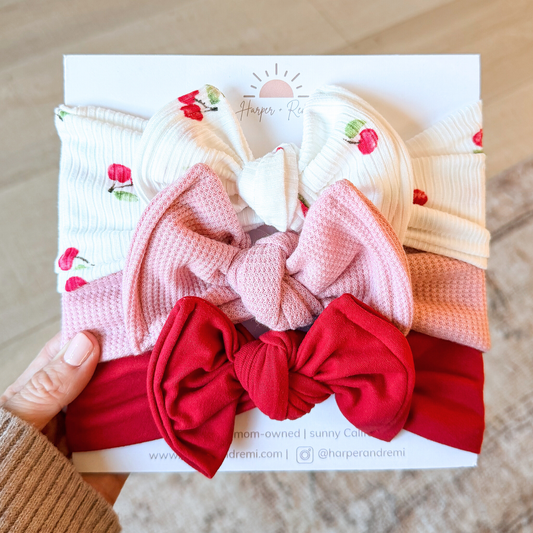 Cherry On Top | Valentine Baby Bow Bundle