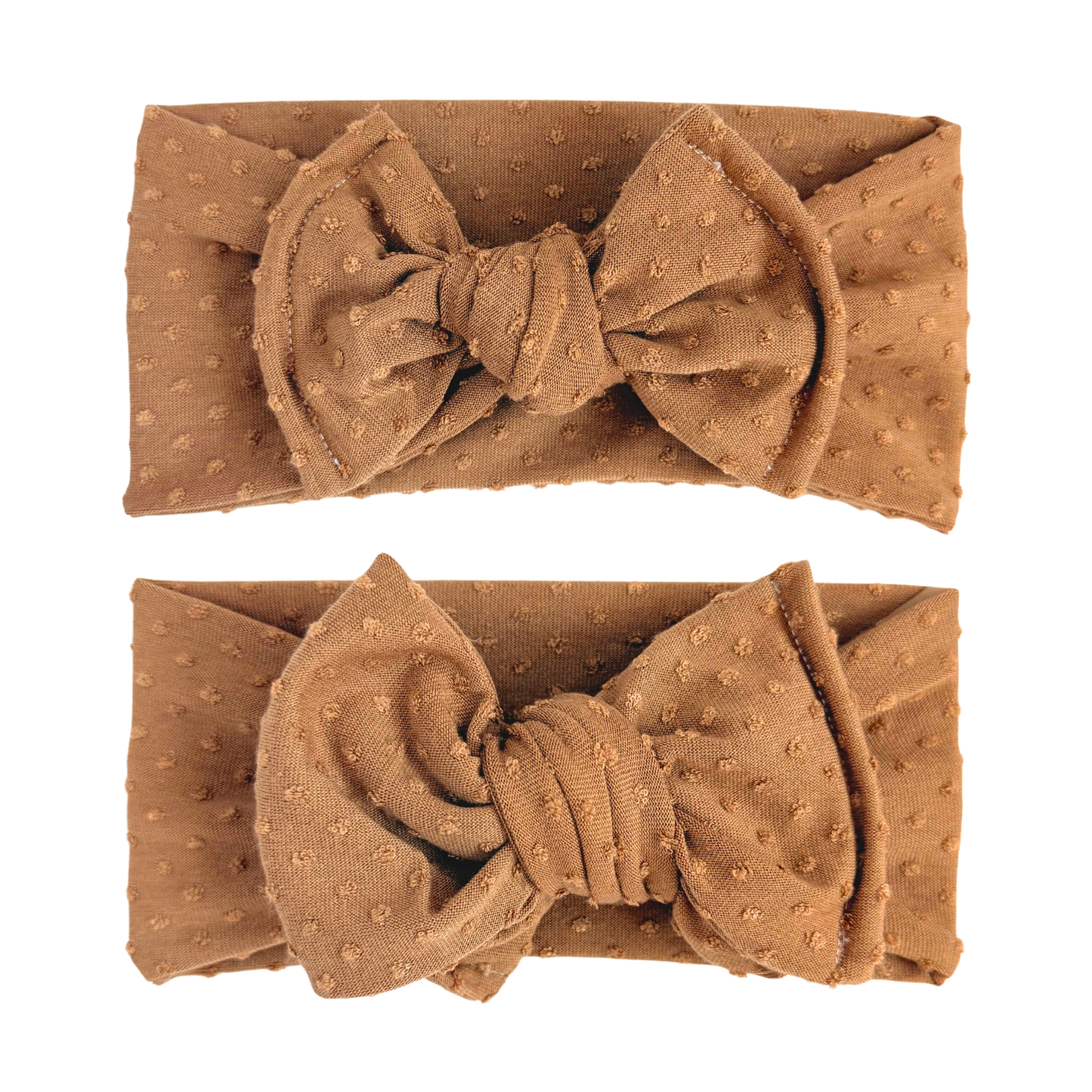 Chestnut Brown Swiss Dots Baby Headband