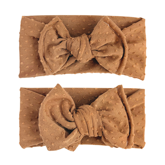 Chestnut Brown Swiss Dots Baby Headband