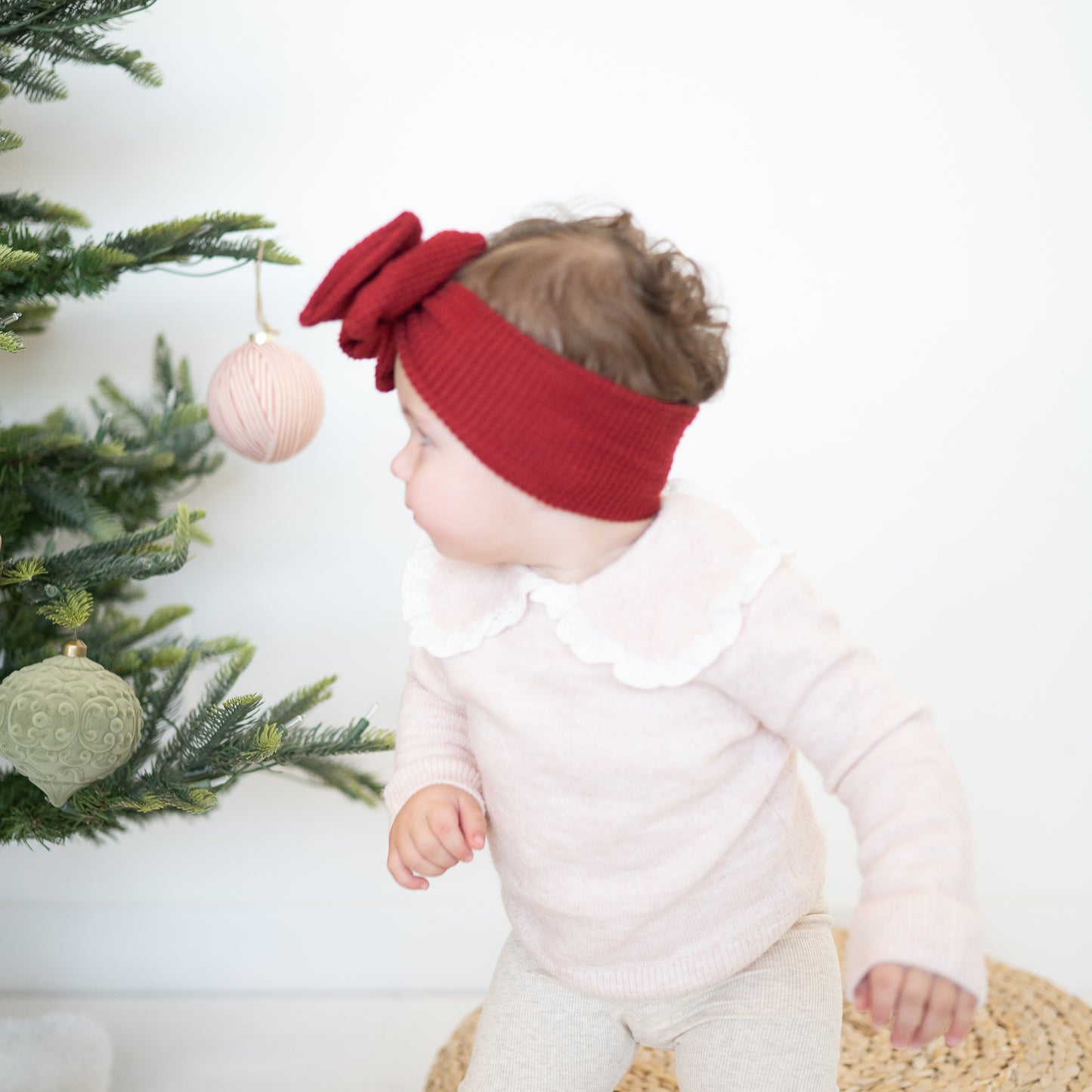 Deep Red Brushed Waffle Headband