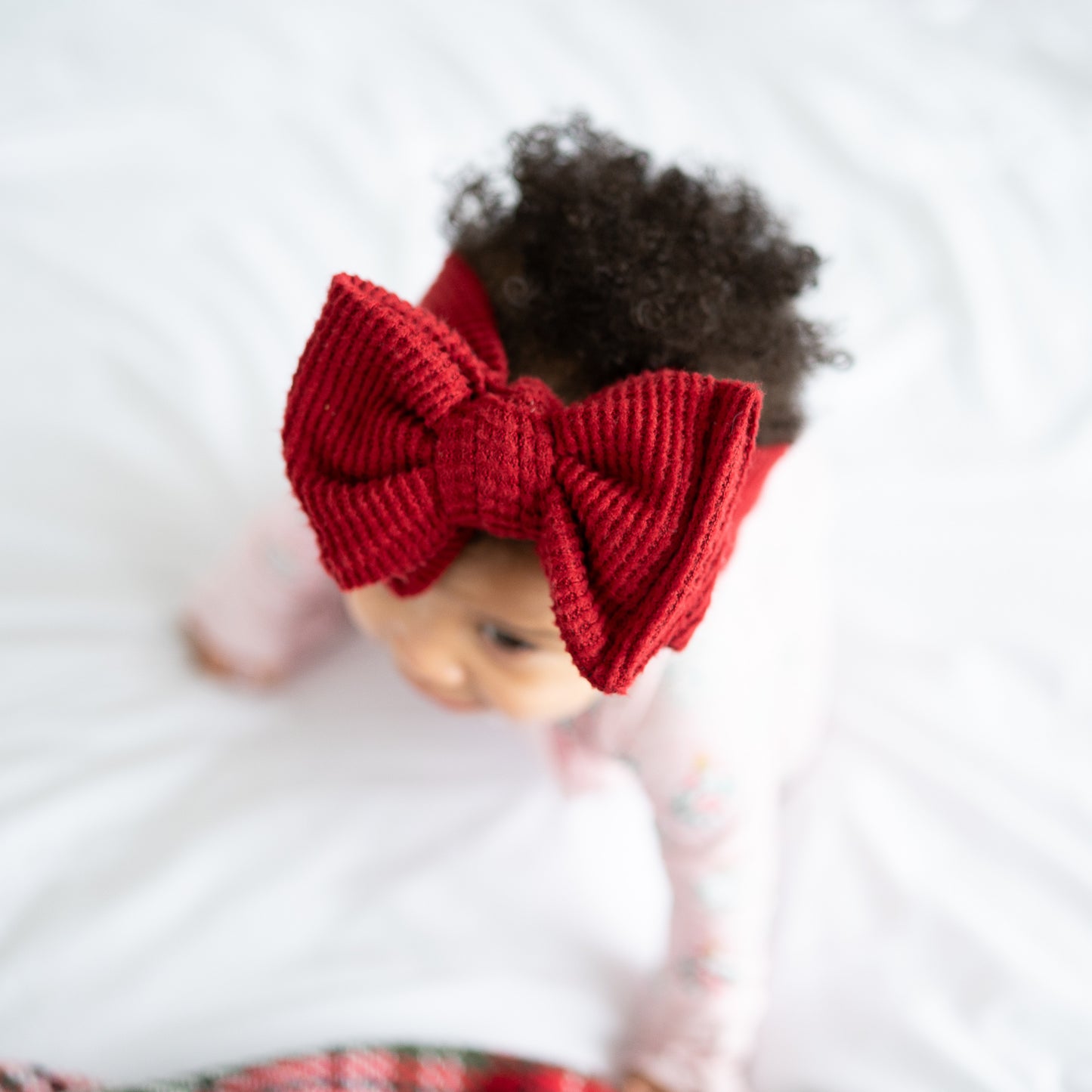 Deep Red Brushed Waffle Headband