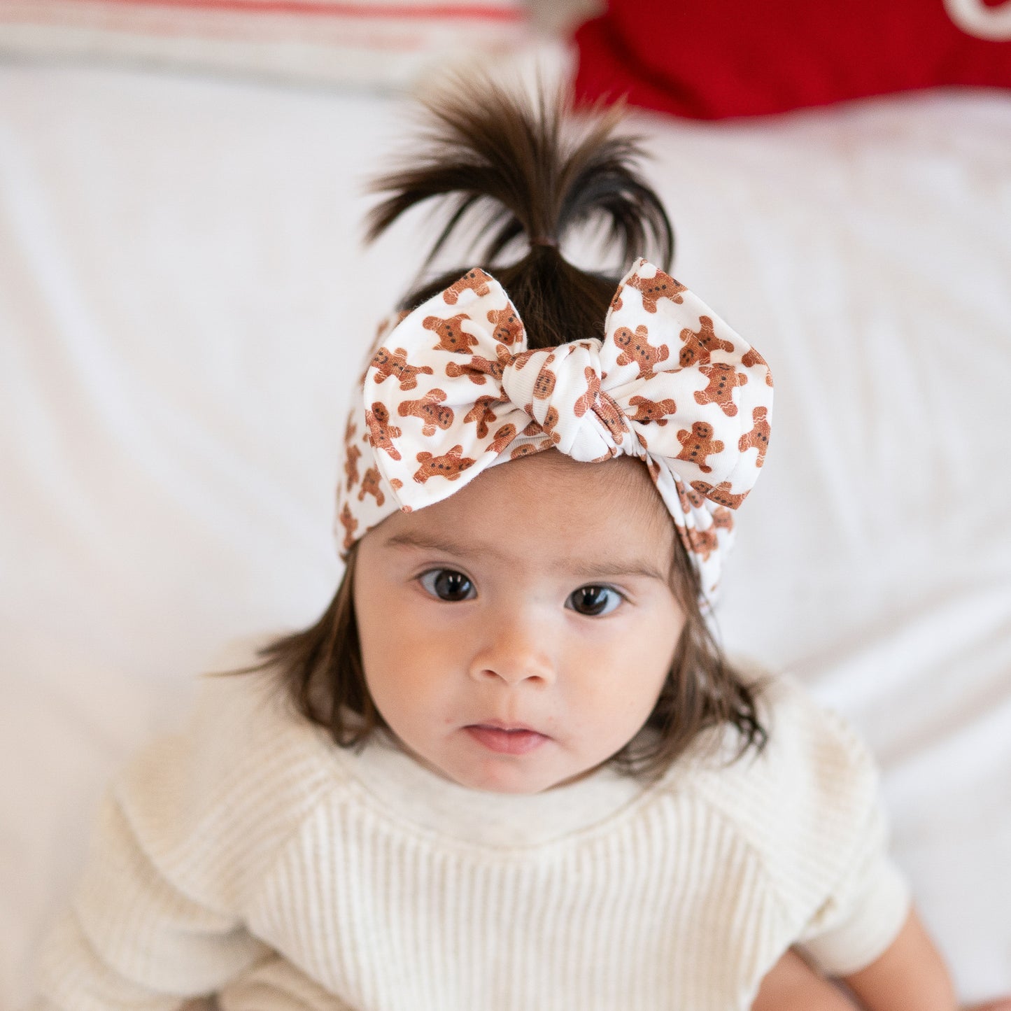 Tiny 🍪 Gingerbread Dreams | Holiday Cotton Baby Headband (Small Print)