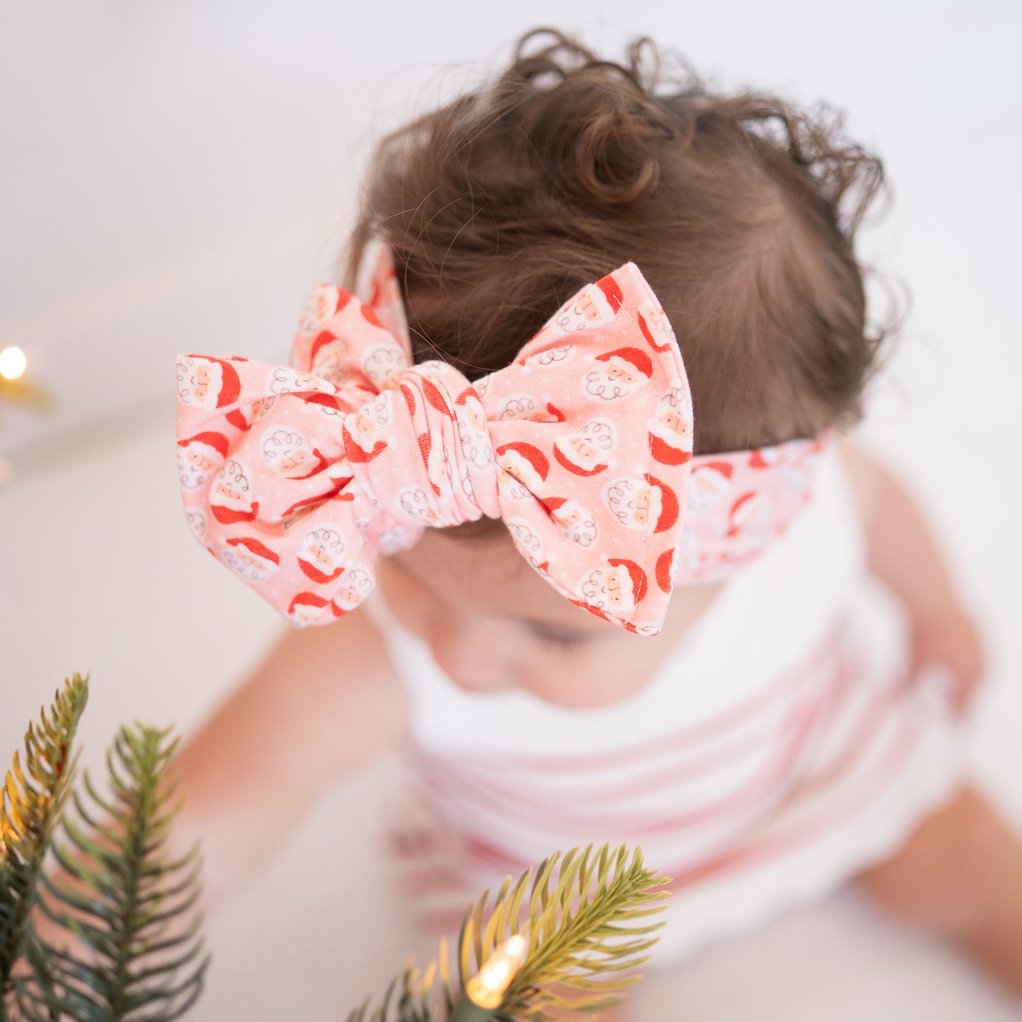 Jolly 🎅🏻 Santa | Light Pink Holiday Baby Headband