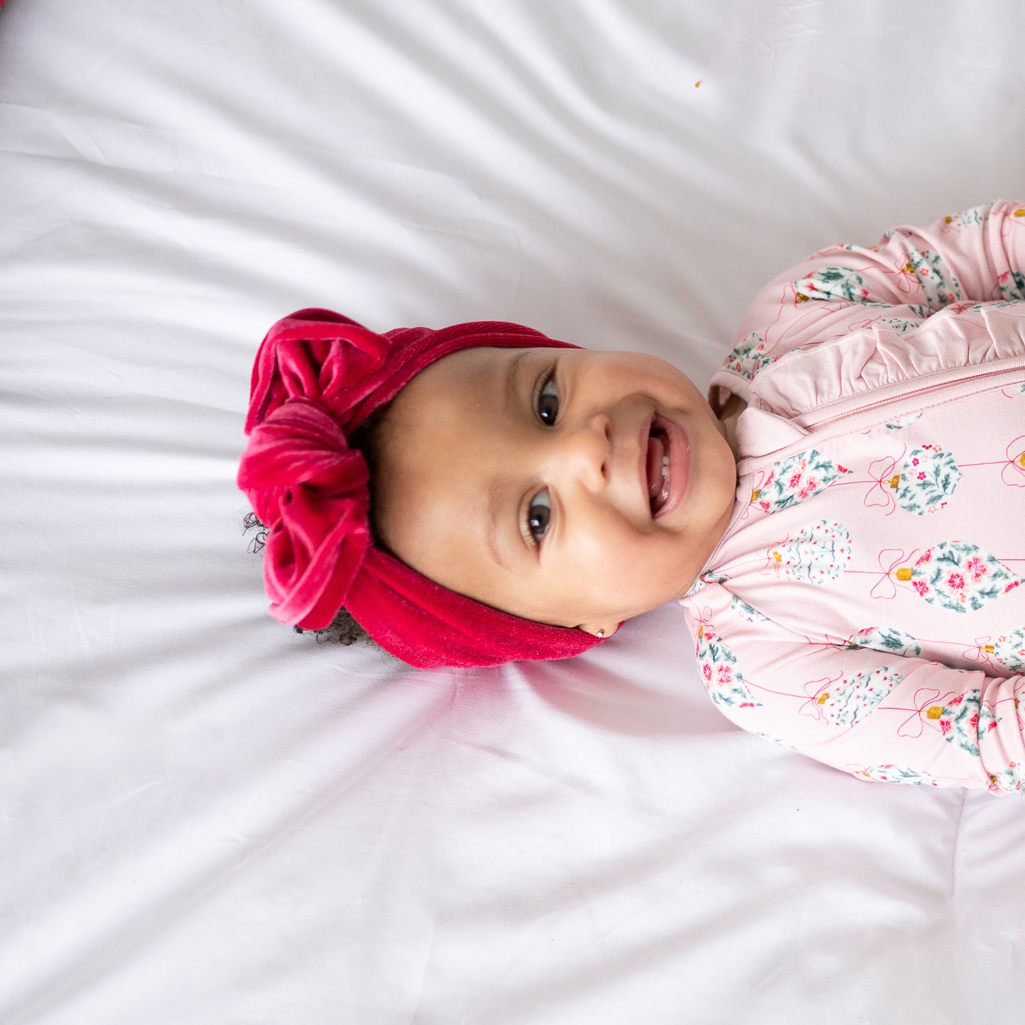 Holly Velvet | Red Christmas Baby Top Knot