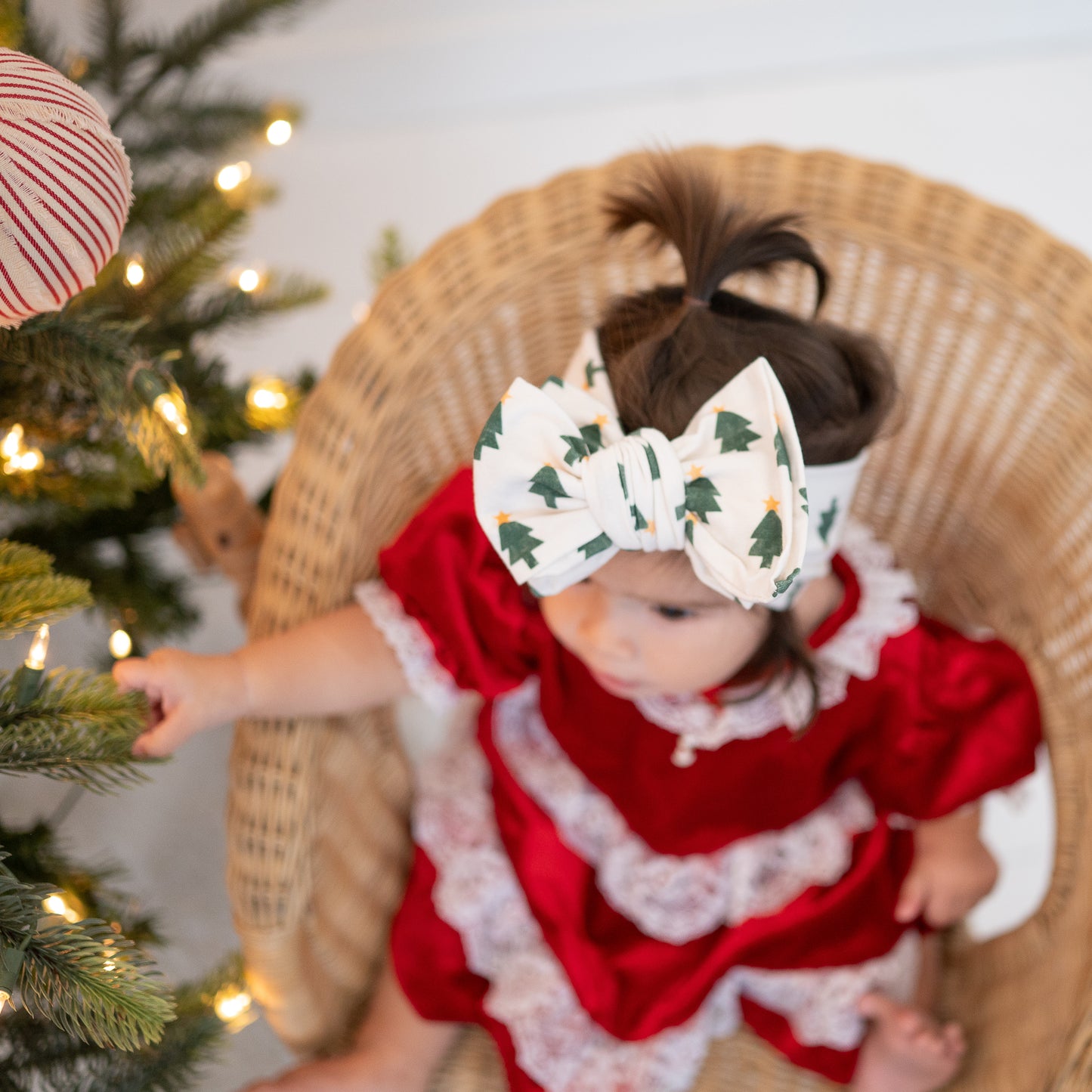 Twinkle 🌟 Trees | Holiday Cotton Baby Headband (Small Print)