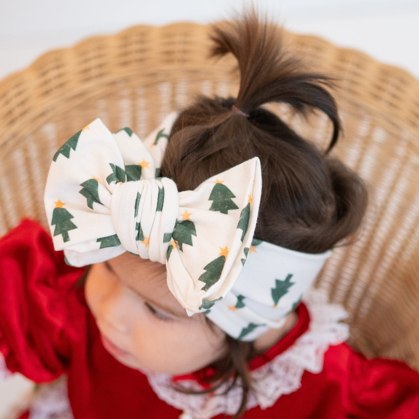 Twinkle 🌟 Trees | Holiday Cotton Baby Headband (Small Print)