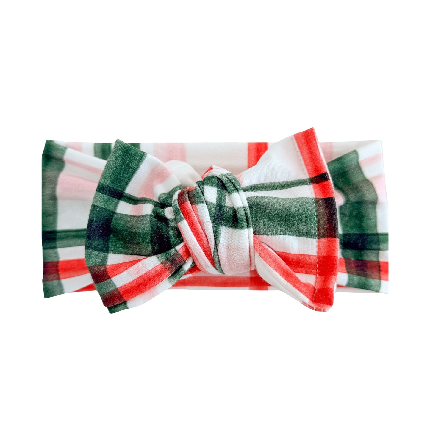 Holiday Plaid | Red, Green + Pink Baby Headband