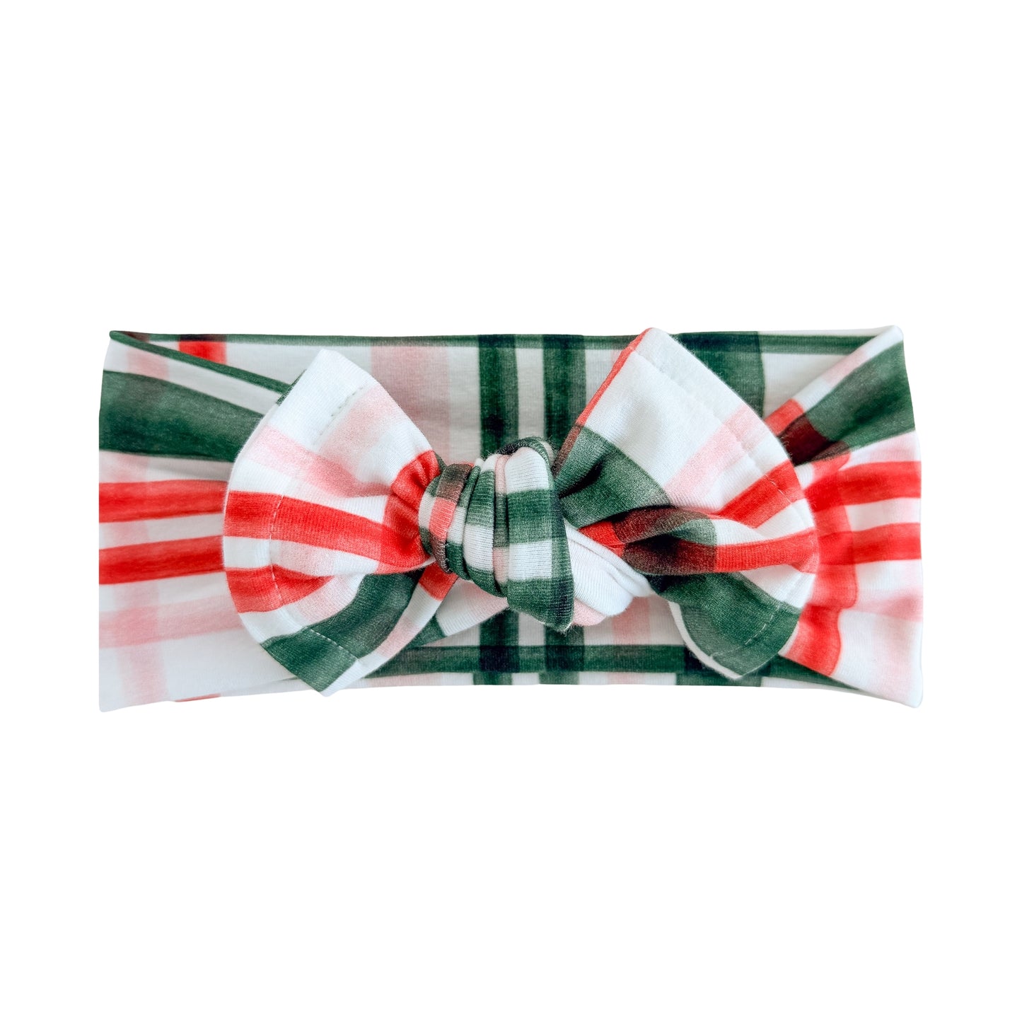 Holiday Plaid | Red, Green + Pink Baby Headband