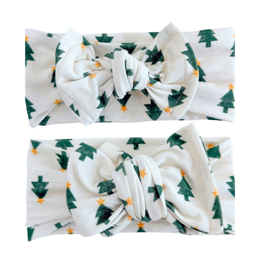 Twinkle 🌟 Trees | Holiday Cotton Baby Headband (Small Print)