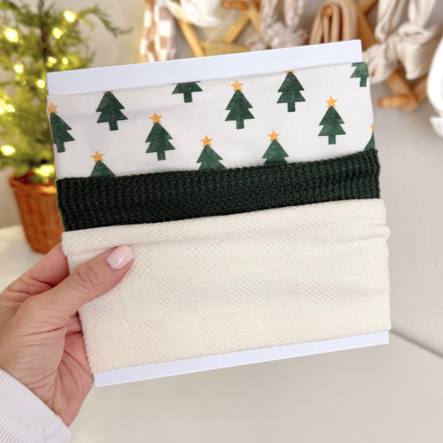 O Christmas 🌲 Tree | Holiday Baby Bow Bundle (Festive Neutrals + Classic Green)