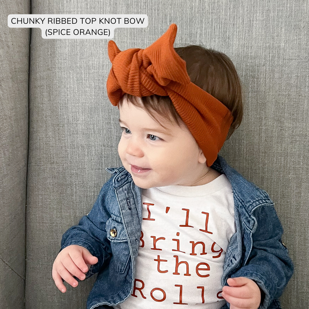 Pumpkin Spice Chunky Ribbed Baby Top Knot