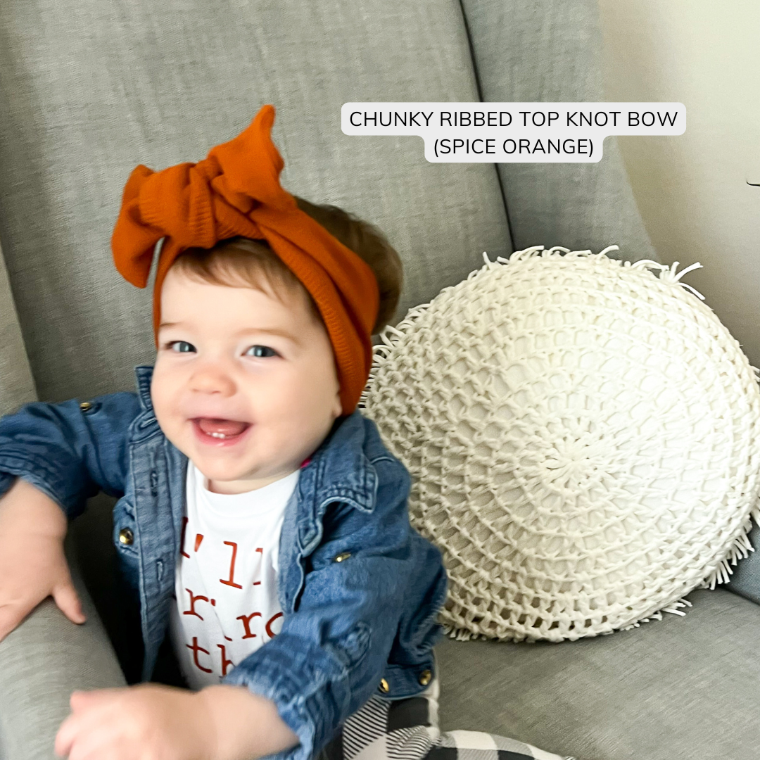 Pumpkin Spice Chunky Ribbed Baby Top Knot