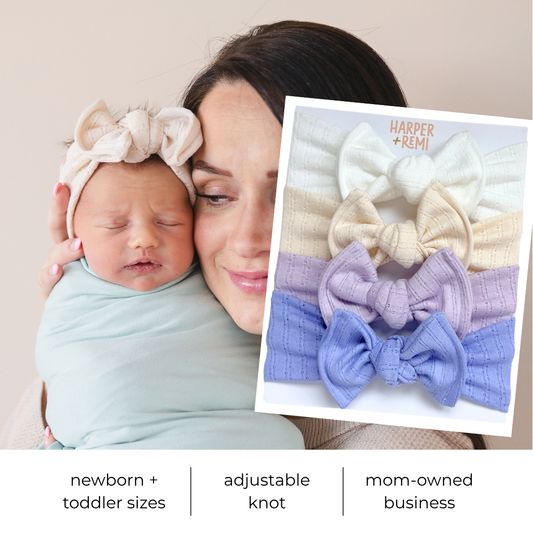 Cloud Nine | Pointelle Baby Bow Bundle