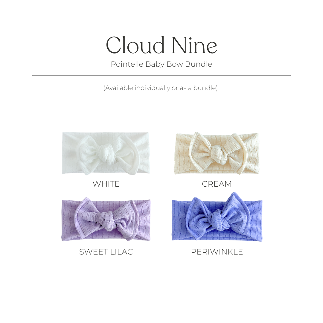 Cloud Nine | Pointelle Baby Bow Bundle