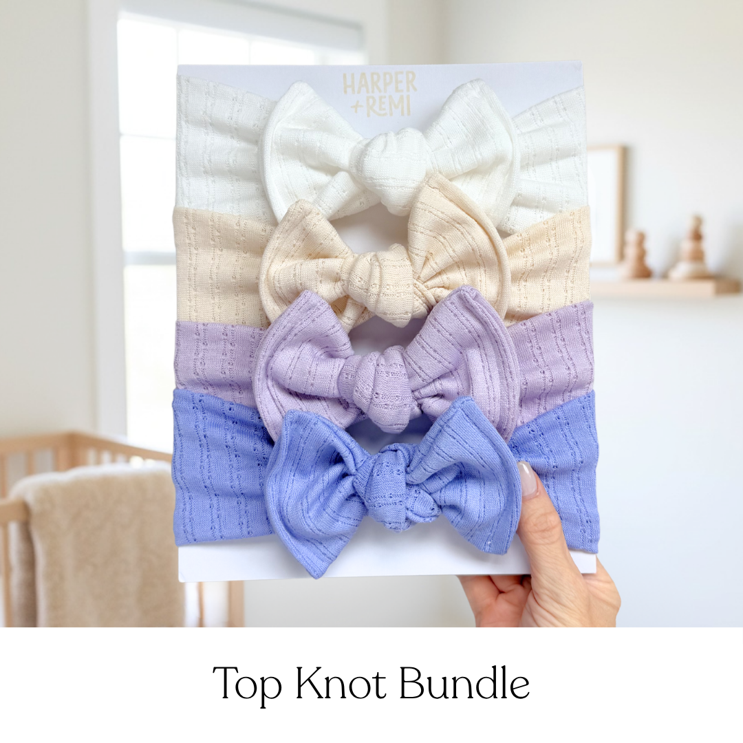 Cloud Nine | Pointelle Baby Bow Bundle