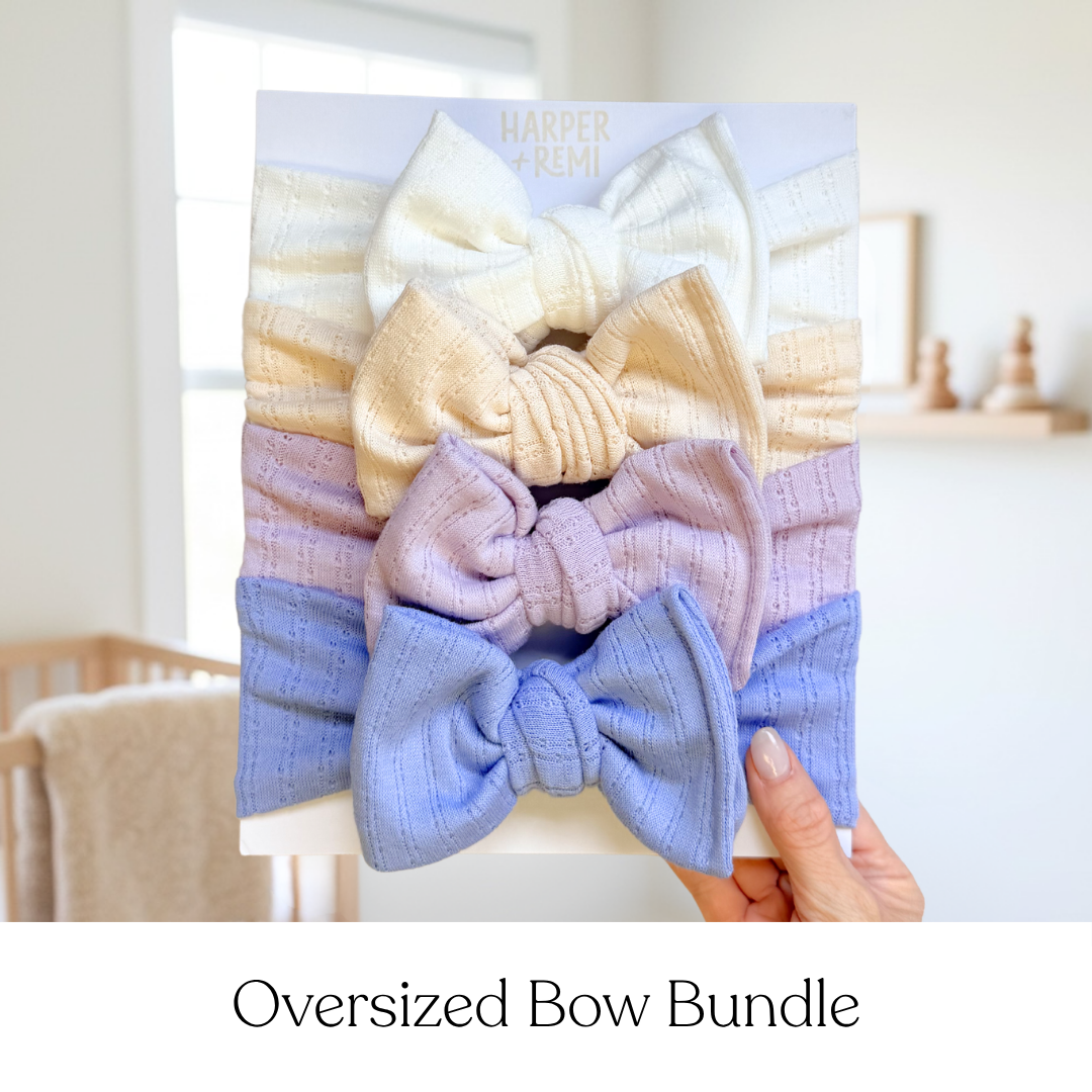 Cloud Nine | Pointelle Baby Bow Bundle