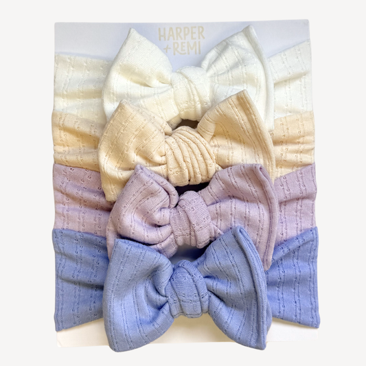 Cloud Nine | Pointelle Baby Bow Bundle