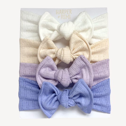 Cloud Nine | Pointelle Baby Bow Bundle