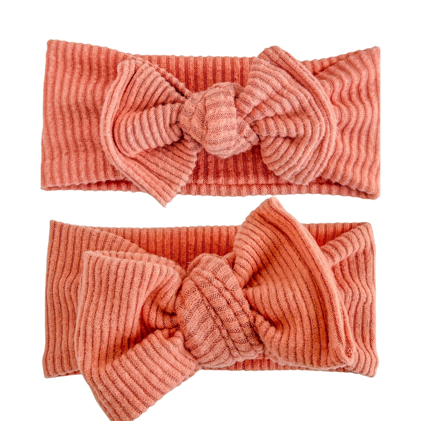 Coral Brushed Ribbed Sweater Baby Headband