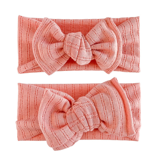 Coral Pointelle Baby Headband