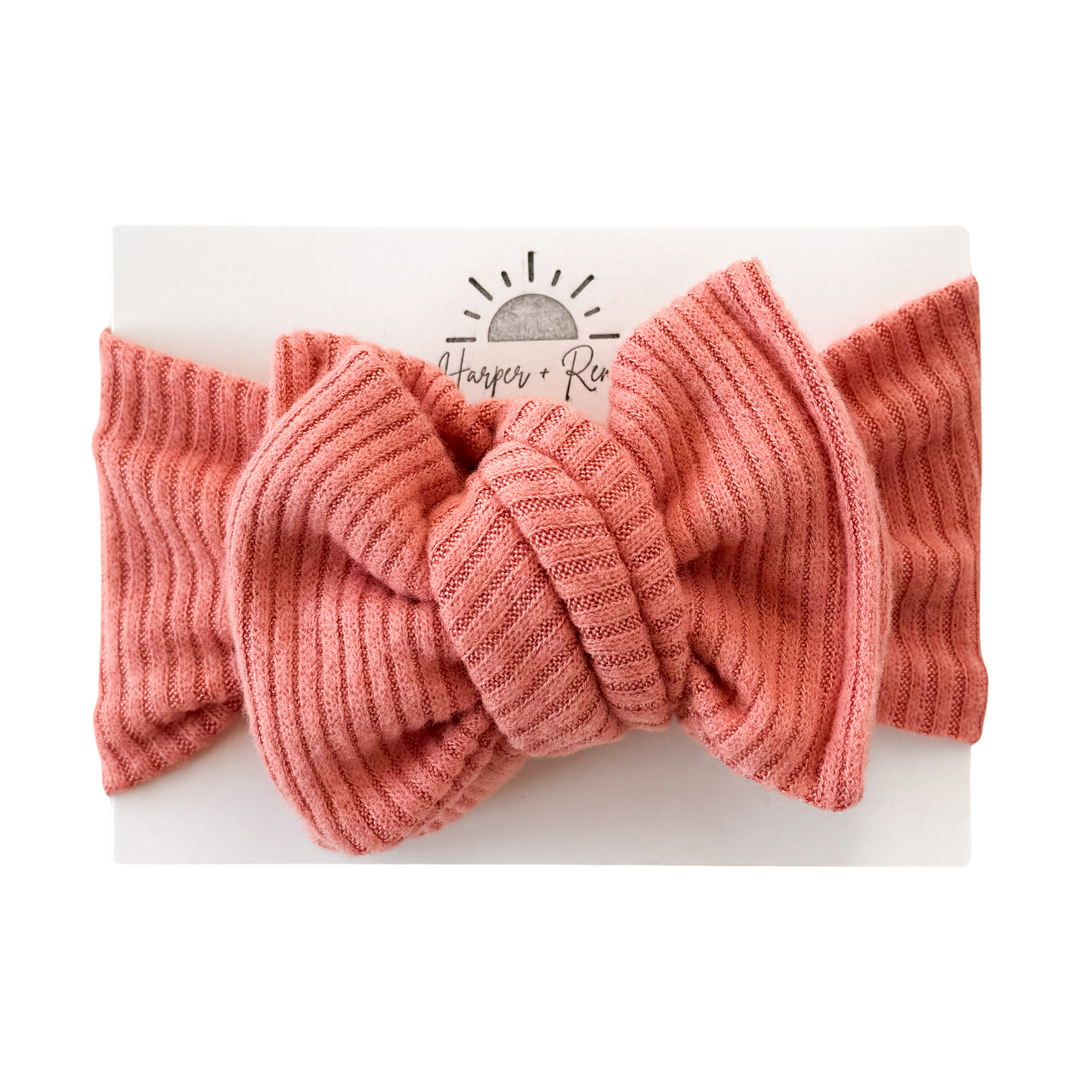 Coral Brushed Ribbed | Sweater Oversized Bow