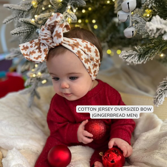 Tiny 🍪 Gingerbread Dreams | Holiday Cotton Baby Headband (Small Print)
