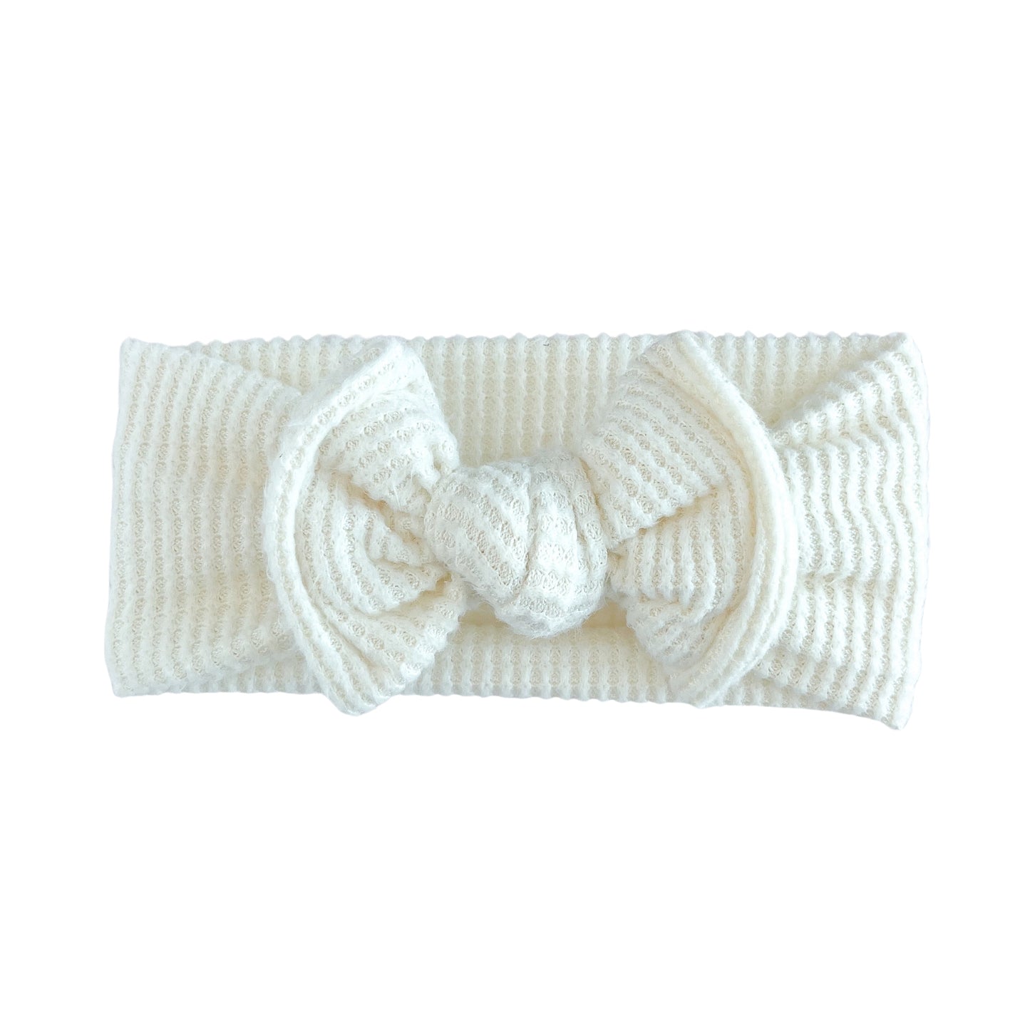 Cream Brushed Waffle Sweater Baby Headband