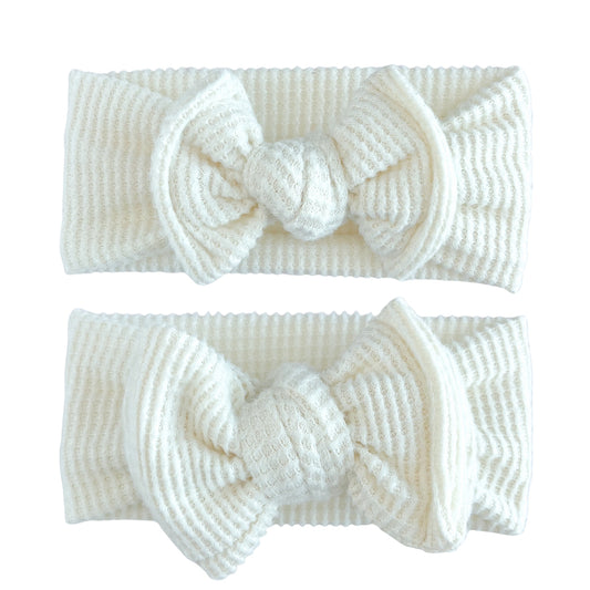 Cream Brushed Waffle Sweater Baby Headband