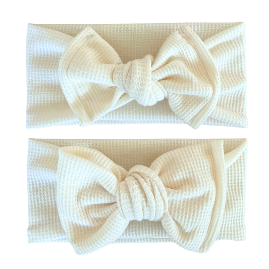 Cream Waffle Baby Headband