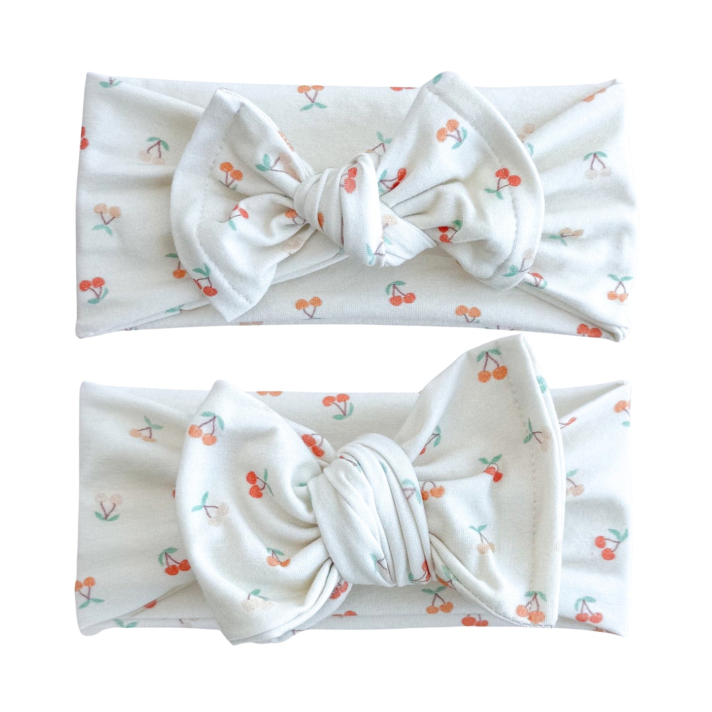 Dainty Cherry Print Cotton Jersey Baby Headband