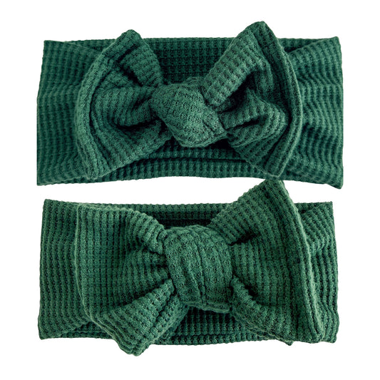 Dark Green Brushed Waffle Baby Headband
