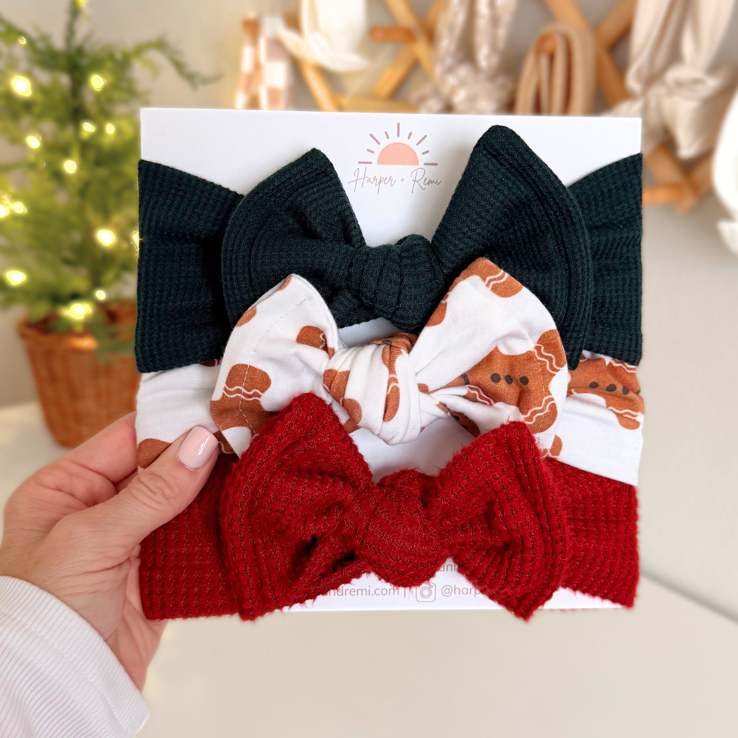 Gingerbread 🍪 Joy | Holiday Baby Bow Bundle (Festive Favorites)
