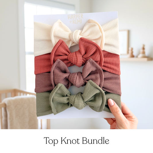 Desert Rose Basics (Neutral + Clay Rose) | Waffle Baby Bow Bundle