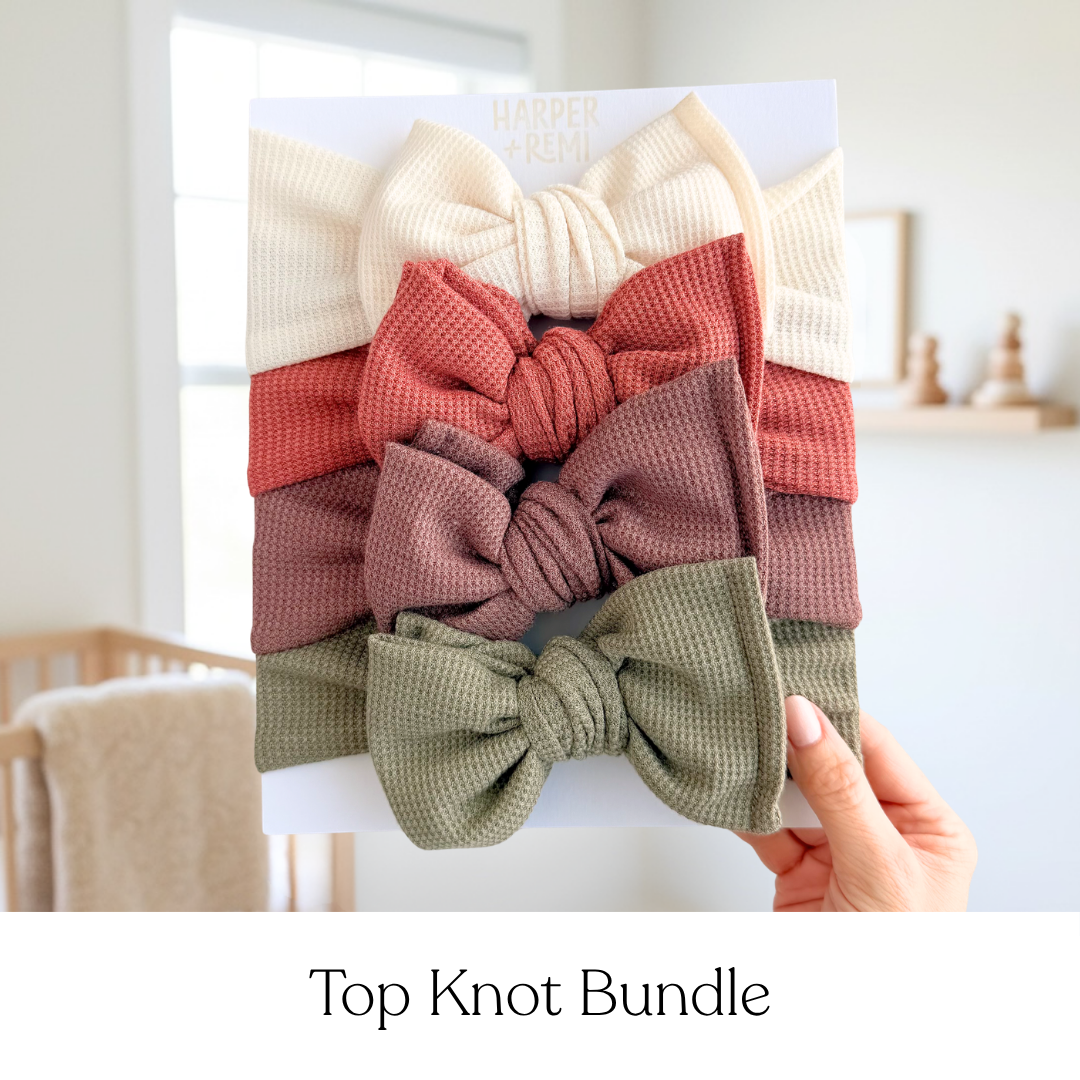 Desert Rose Basics (Neutral + Clay Rose) | Waffle Baby Bow Bundle