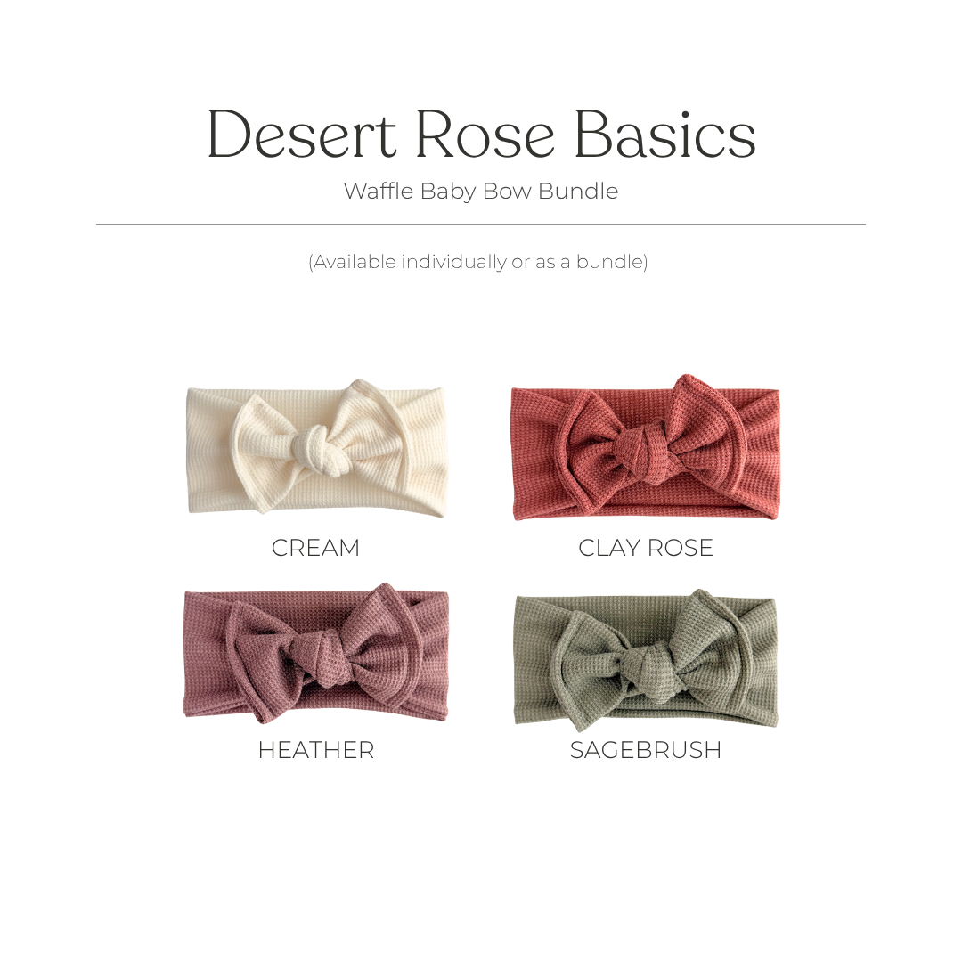 Desert Rose Basics (Neutral + Clay Rose) | Waffle Baby Bow Bundle