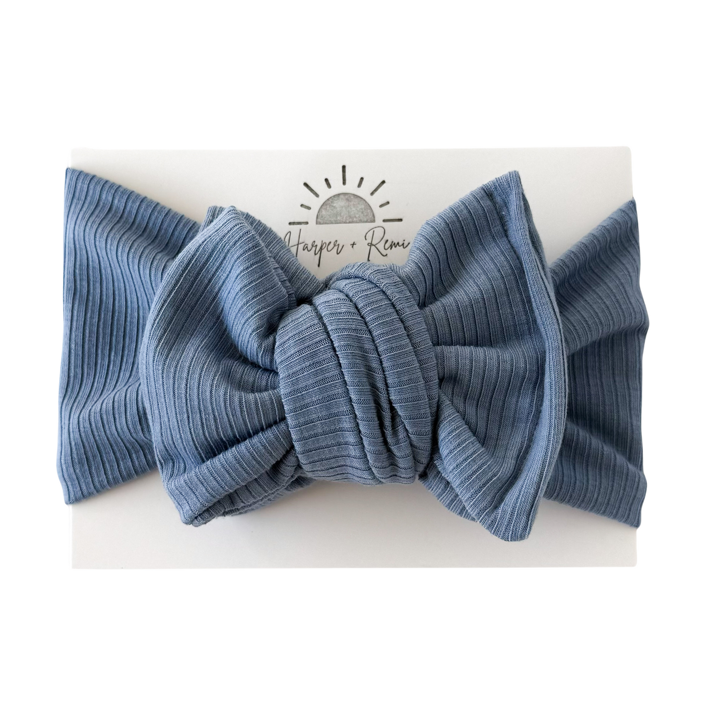 Dusty Blue | Premium Ribbed Oversized Bow