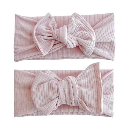 Dusty Pink Cotton Ribbed Baby Headband