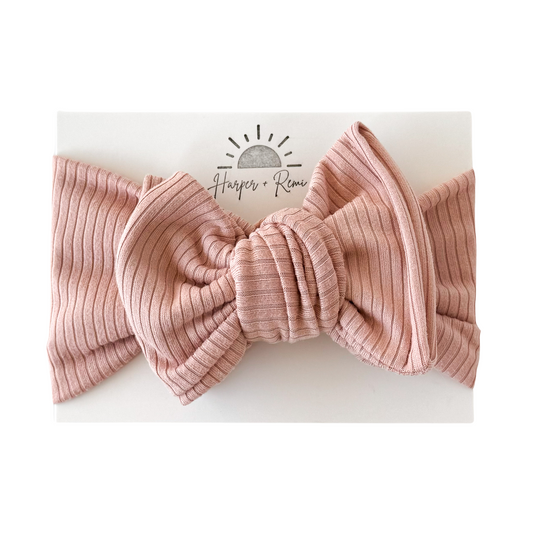 Dusty Pink | Ribbed Oversized Bow