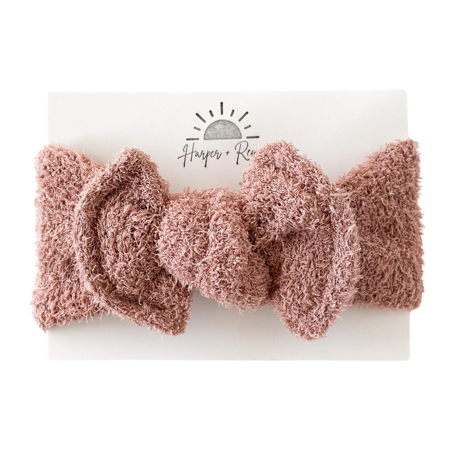 Dusty Rose Teddy Bear | Boucle Top Knot