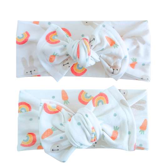Spring Bunny & Rainbow | Pastel Easter Baby Headband