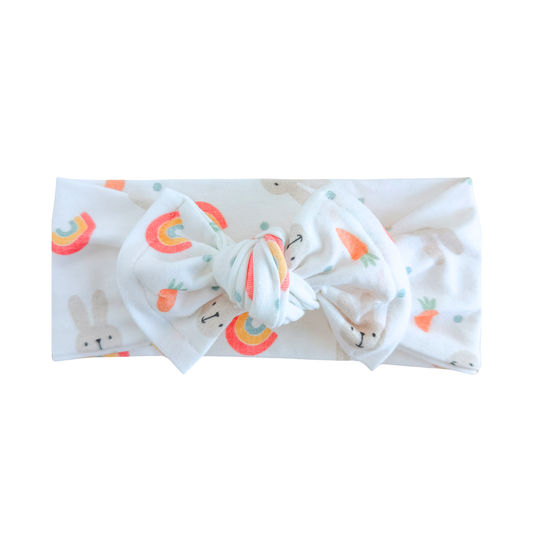 Spring Bunny & Rainbow | Pastel Easter Baby Headband