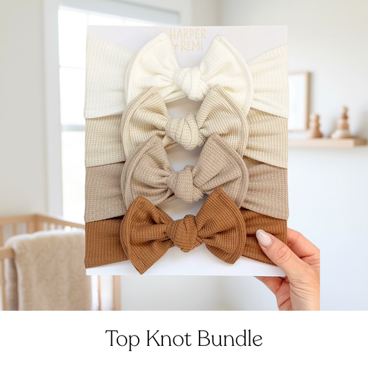 Everyday Neutrals | Waffle Baby Bow Bundle