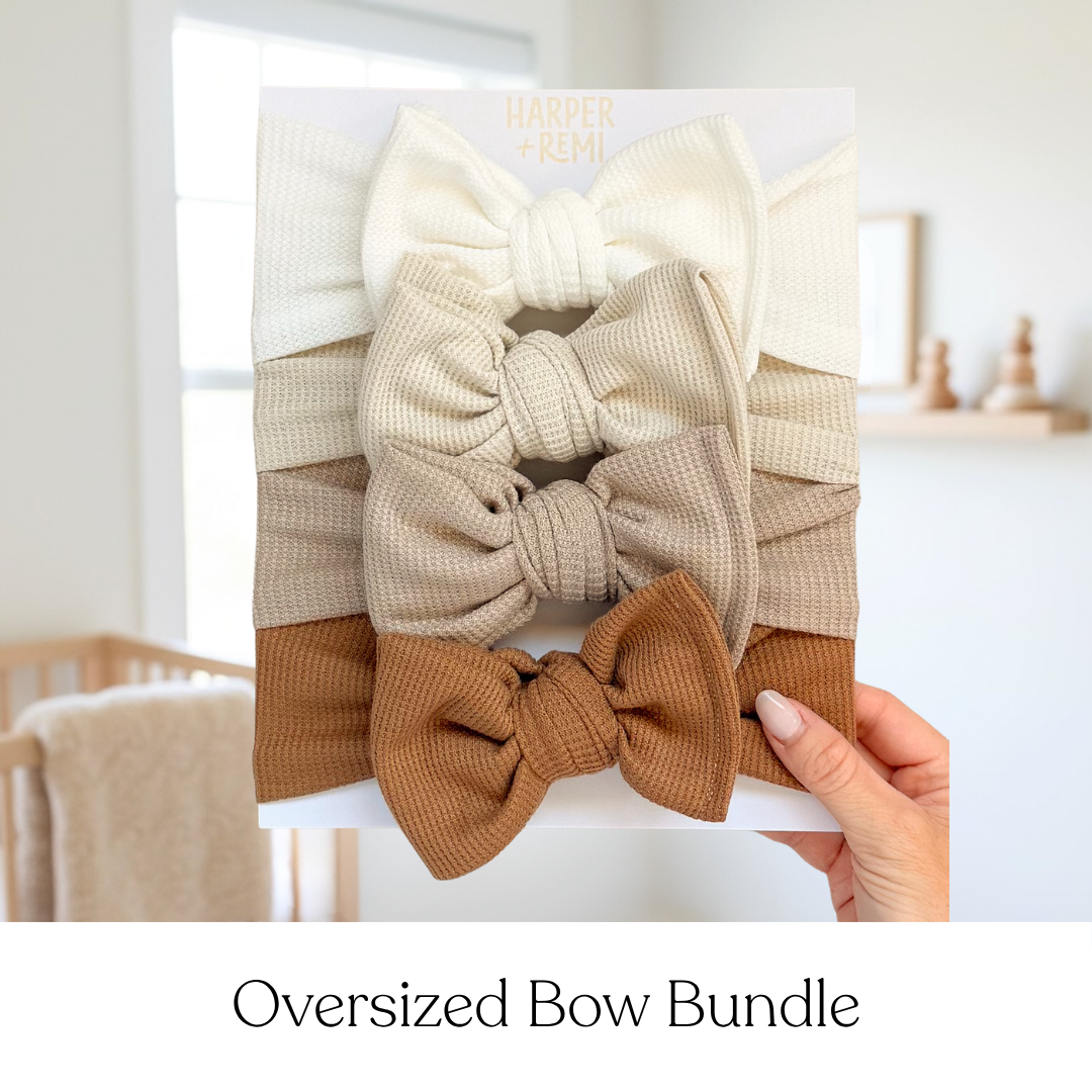 Everyday Neutrals | Waffle Baby Bow Bundle
