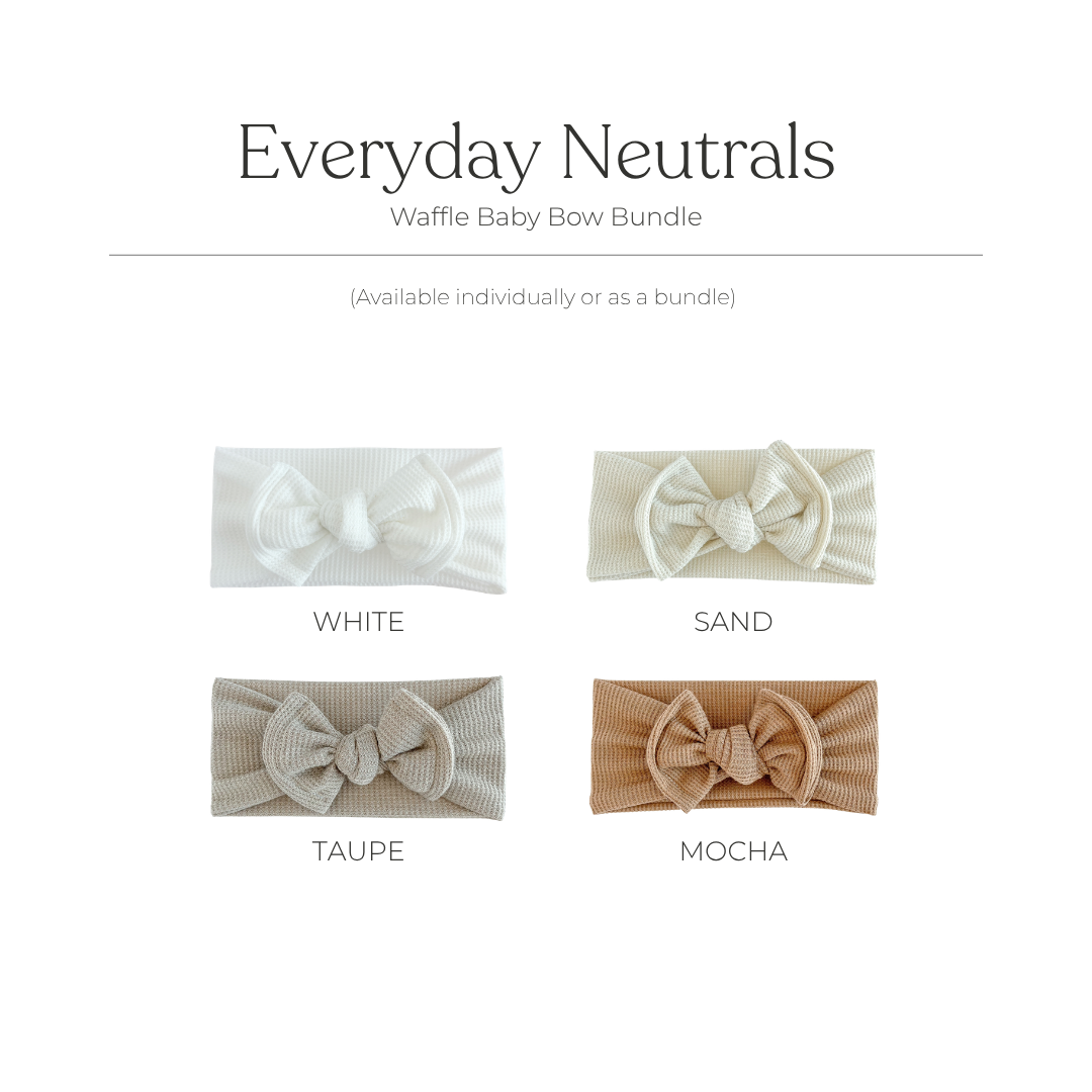 Everyday Neutrals | Waffle Baby Bow Bundle