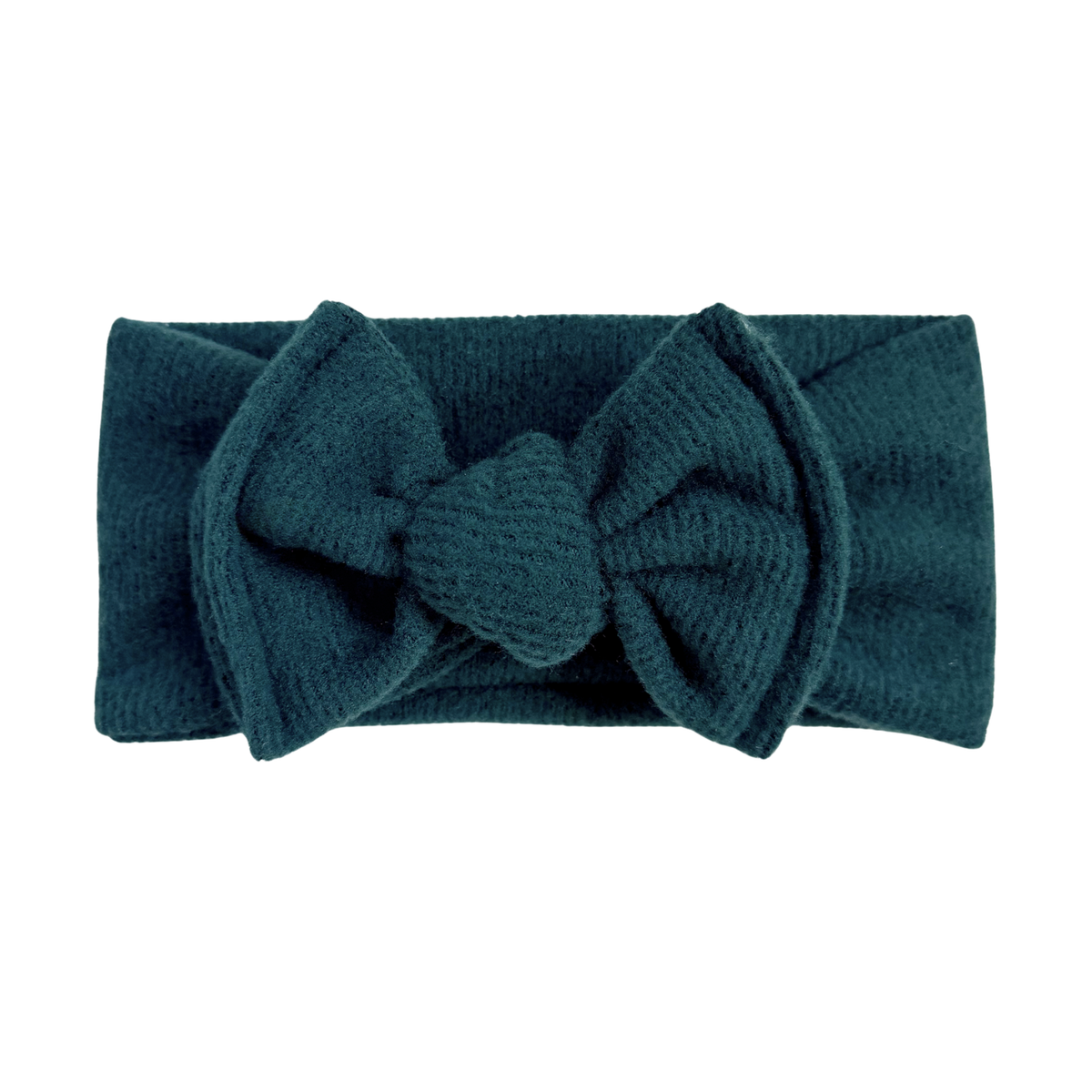 Evergreen Fuzzy Ribbed Top Knot