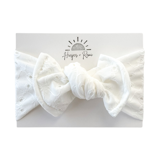 White Eyelet | Top Knot