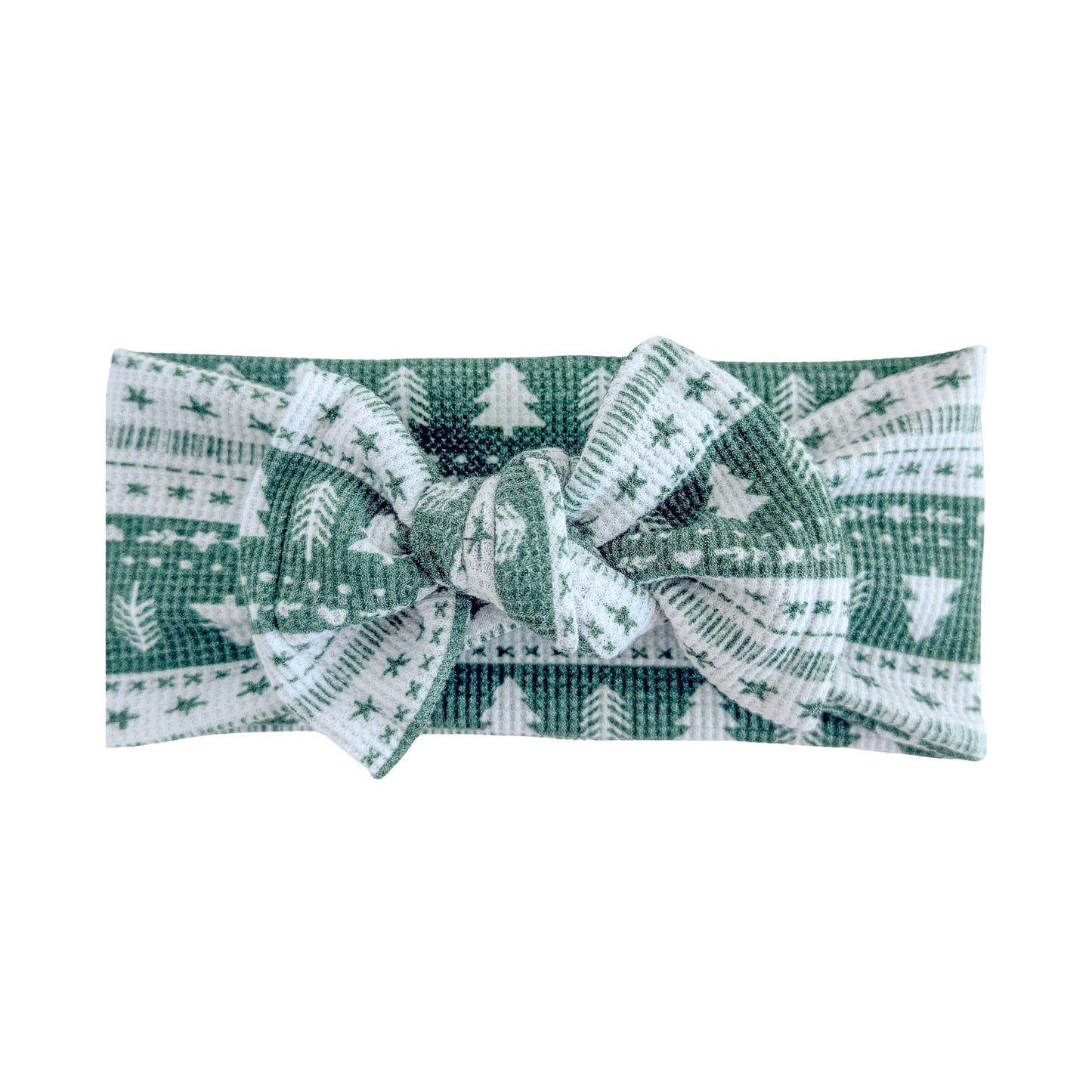 Mistletoe Fair Isle | Green Waffle Baby Headband