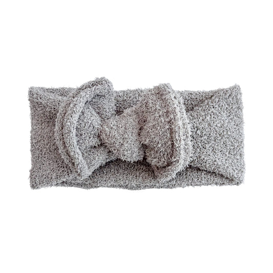 Fawn Gray Teddy Bear Baby Top Knot