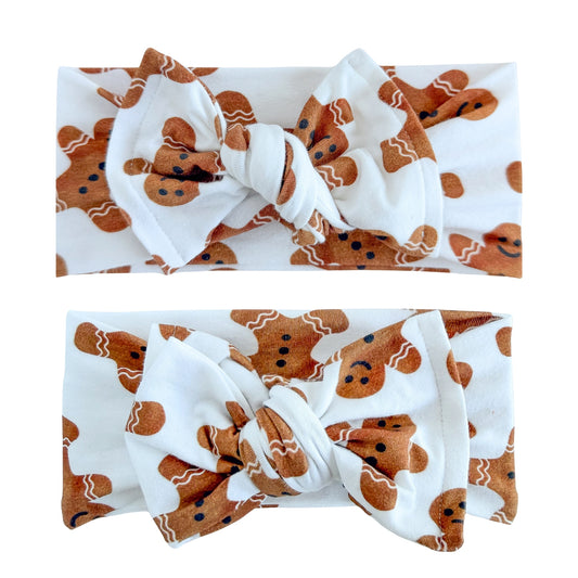 Gingerbread Joy | Holiday Cotton Baby Headband (Large Print)