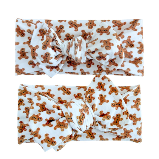Tiny 🍪 Gingerbread Dreams | Holiday Cotton Baby Headband (Small Print)